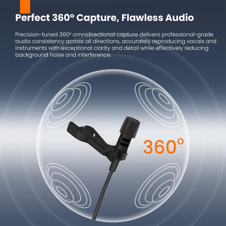 XTRONS HiFi & rauschunempfindliches Clip-on-Mikrofon mit 3 m Kabel