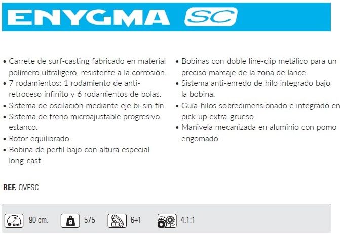 VERCELLI ENYGMA SC-6+1bb Angelrolle, Weiss, Einheitsgrösse