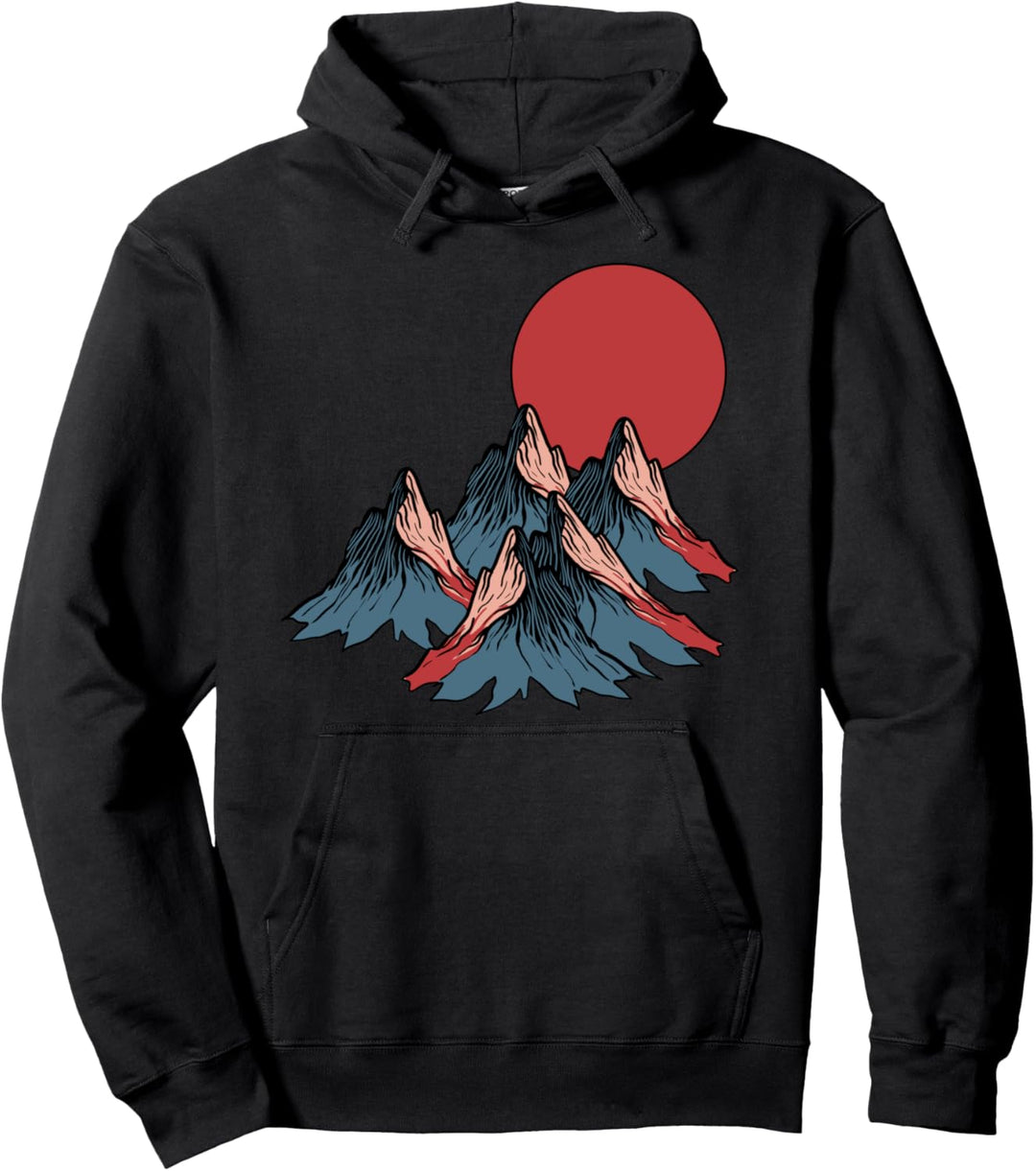 Solid Oriental Mountains Range Hiking Nature Lover Gift Pullover Hoodie