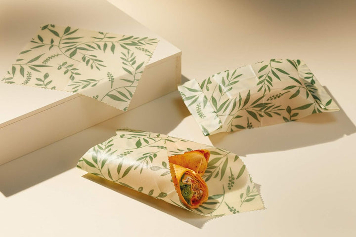 KitchenCraft Natural Elements Veganer Lebensmittelwickel aus recyceltem Papier, 3 Blätter wiederverw