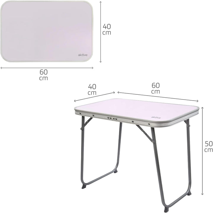 Aktive 52870-Klapptisch Camping 60 x 40 x 50 cm, Aluminium, Nicht anwendbar, 60x40x50 cm, 60x40x50 c
