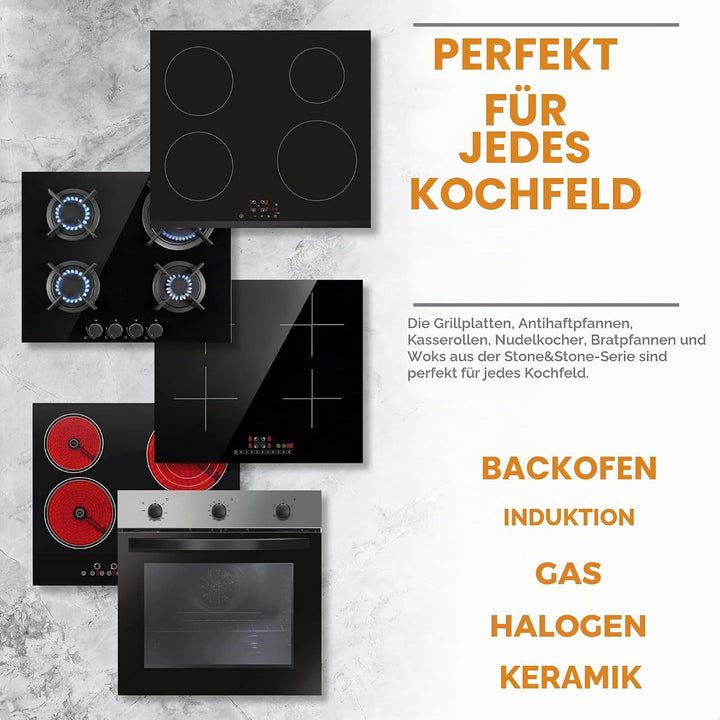 Kochtopf Induktion 28 cm, spülmaschinengeeignet, einfache reinigung, entwickelt mit deutscher techno