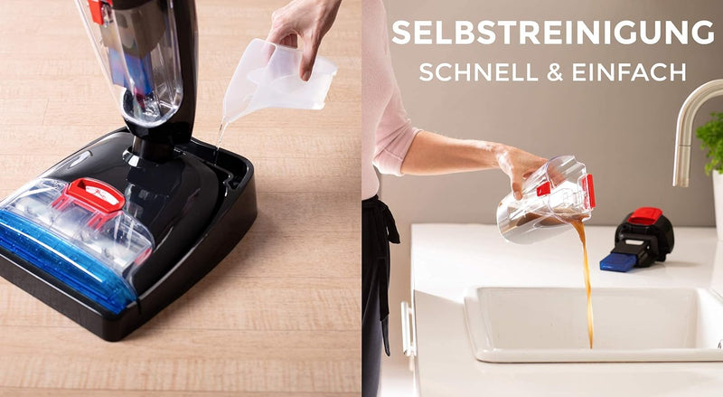 Vileda JetClean 3in1 Bodenreiniger, Saugwischer für alle Hartböden, Staubsauger mit wischfunktion –