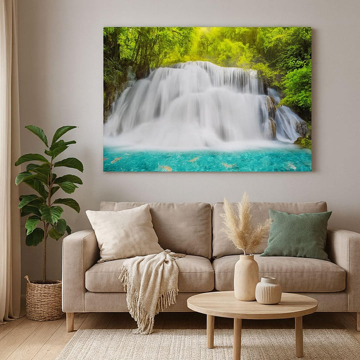 ARTTOR Bilder auf Leinwand 100x70cm Leinwandbild Park natur landschaft Gross Wanddeko Bild Schlafzim