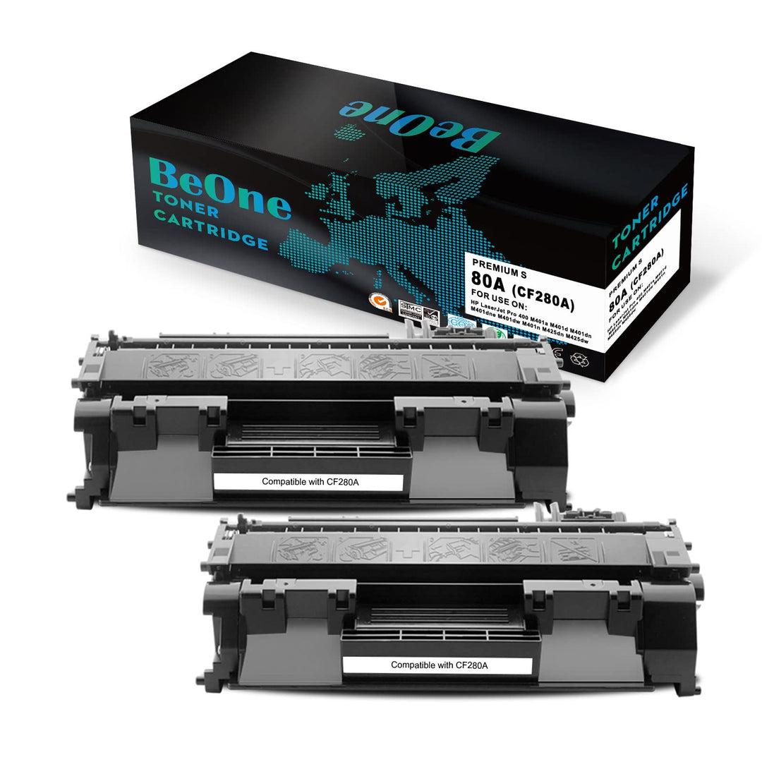BeOne 2X 80A CF280A 80X CF280X Kompatible Tonerkartusche für HP Laserjet Pro 400 M401a M401d M401dn