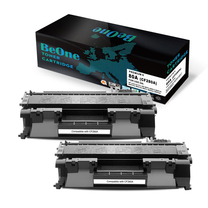 BeOne 2X 80A CF280A 80X CF280X Kompatible Tonerkartusche für HP Laserjet Pro 400 M401a M401d M401dn