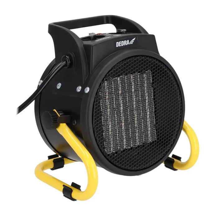 DEDRA Elektrische PTC-Heizung 2,0 kW, rund, schwarz Heizfläche 20 m², keramisches Heizelement, für g