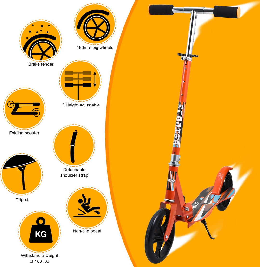 Jopassy Roller Kinder, Scooter klappbar und Höhenverstellbar Kinder Roller für Kinder ab 5, Scooter
