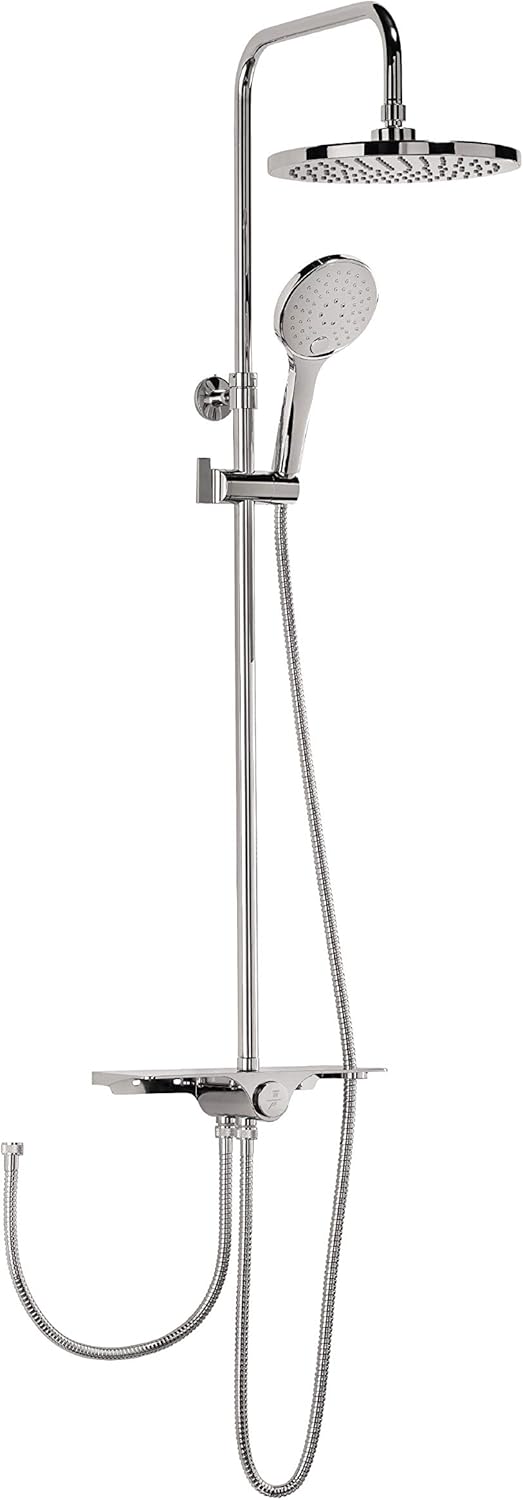 'aquaSu® Duschsystem Tima mit Regendusche & Handbrause | Handbrause: 4-strahlig | Kopfbrause: 1-stra