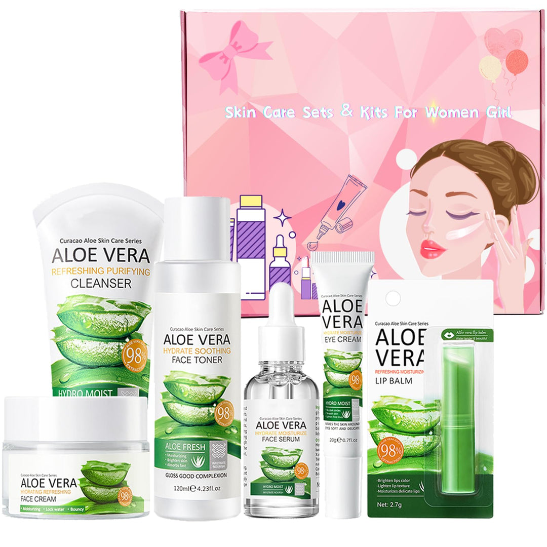 OKAQEE Damen-Hautpflege-Set 6 Stück Aloe Vera, 6 Stück Aloe Vera