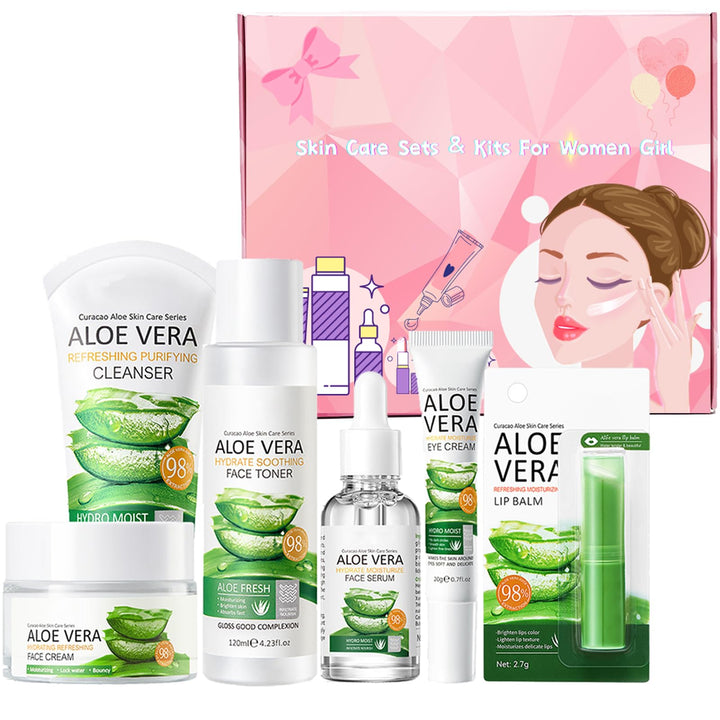 OKAQEE Damen-Hautpflege-Set 6 Stück Aloe Vera, 6 Stück Aloe Vera