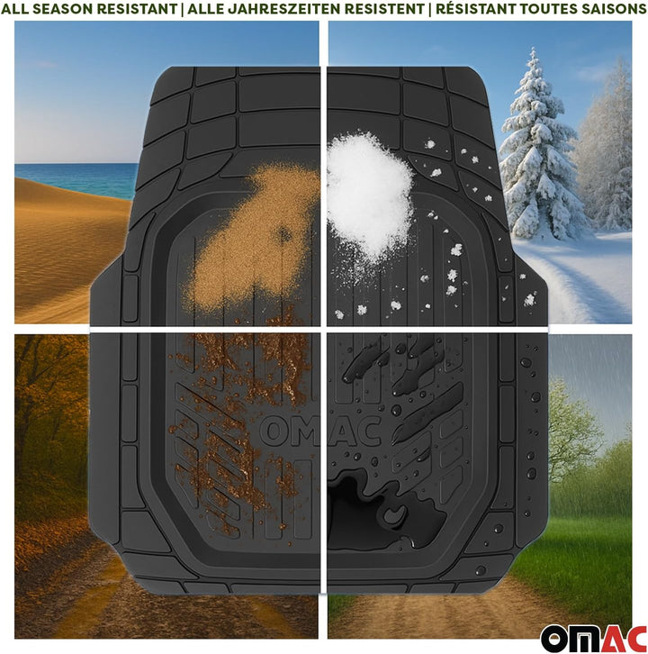 Fussmatte Gummimatten Universelle Kompatibilität Allwetter Hoher Rand Antirutsch Schwarz