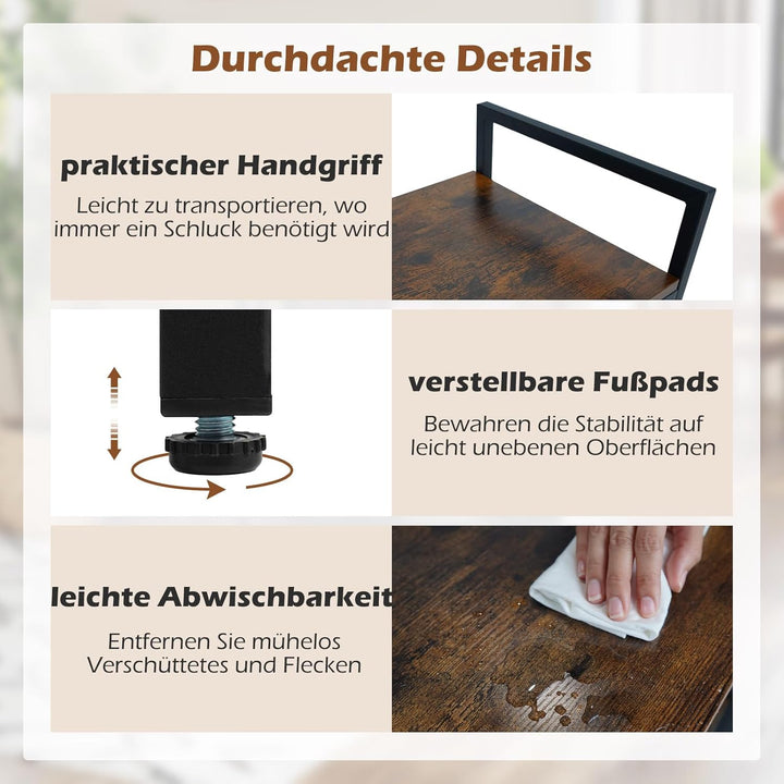GOPLUS Weinregal für 21 Flaschen, Flaschenregal mit Weinglashalter für 6 Gläser &amp; Gitterregal, freis