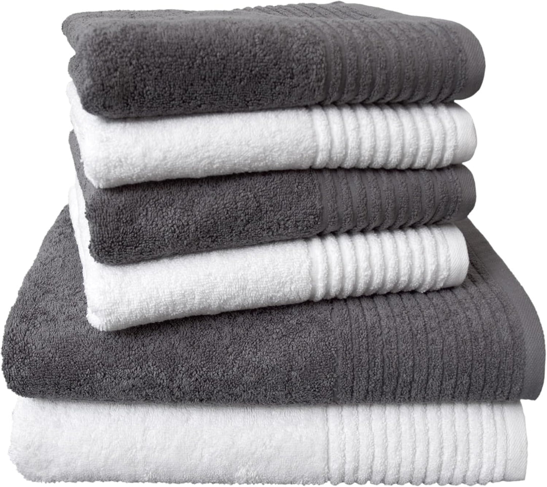Dyckhoff 0410996120 Handtuchset "Brillant", 2 Badetücher / Duschtücher 70 x 140 cm und 4 Handtücher
