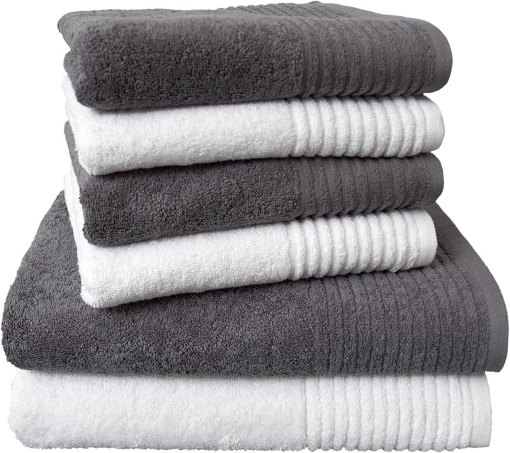 Dyckhoff 0410996120 Handtuchset "Brillant", 2 Badetücher / Duschtücher 70 x 140 cm und 4 Handtücher
