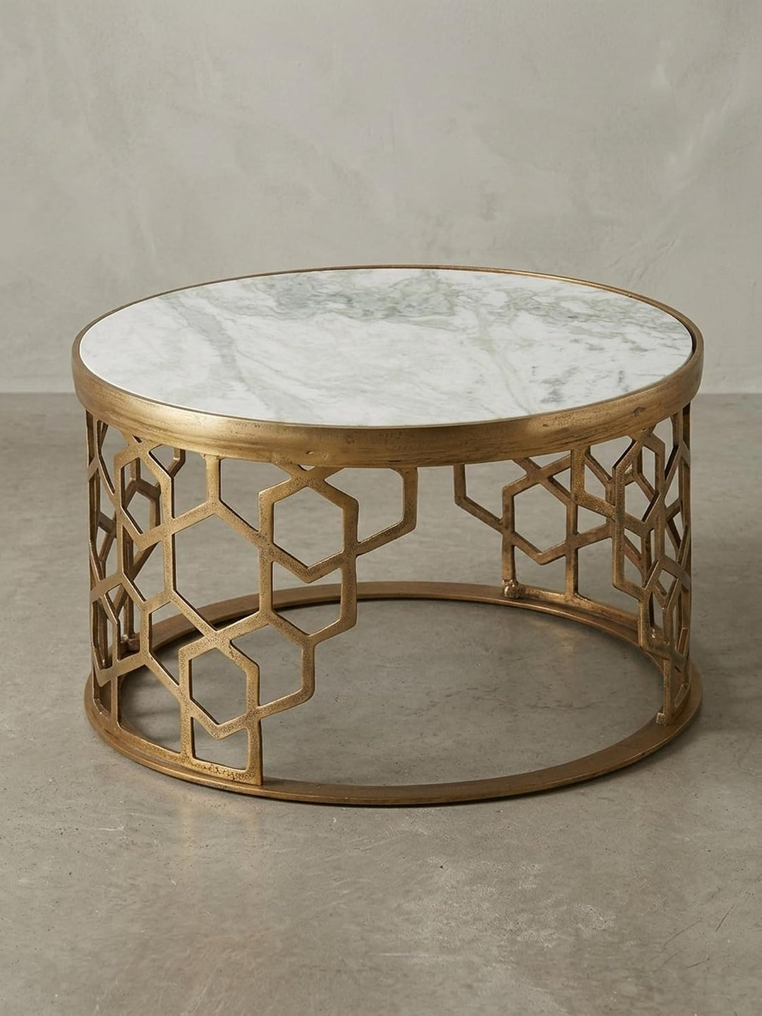 KADIMA DESIGN Couchtisch Marble - Design Wohnzimmertisch mit echtem Marmor Weiss, 60x60x36 cm, Metal