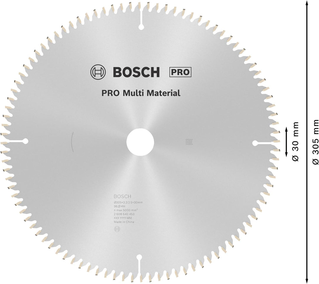 Bosch Professional Kreissägeblatt (für Multi Material, AussenØ: 305mm, Bohrung: 30mm, Zubehör für Ka