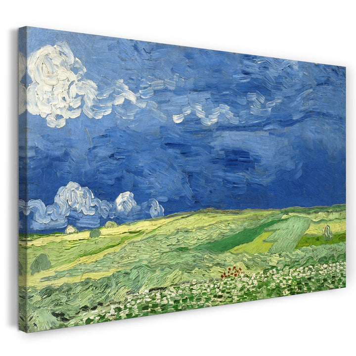 Printed Paintings Leinwand (80x60cm): Vincent Van Gogh - Weizenfeld unter Gewitterwolken (1890) 80x6