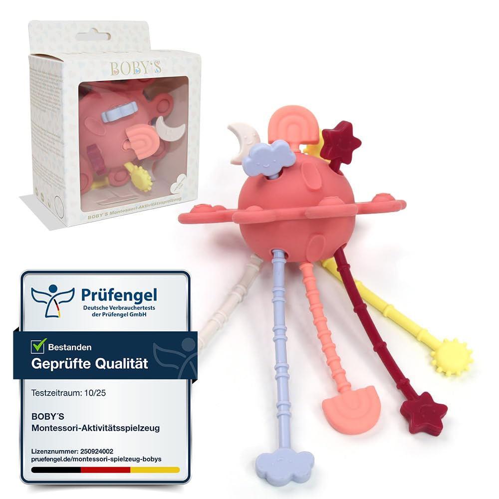 BOBY’S Activity Greifball Baby Spielzeug Silikon Beissring sensorisches Montessori Motorik Spielzeug