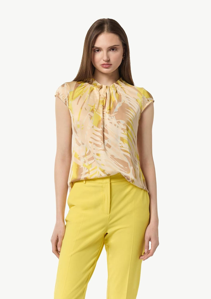 Comma Satinbluse mit Kappärmeln 44 Gelb, 44 Gelb