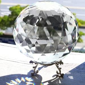 Kristallglaskugel Glaskugel Clear Cut Crystal, 60 / 80mm Durchscheinend Facettierten Blick Ball, Cry