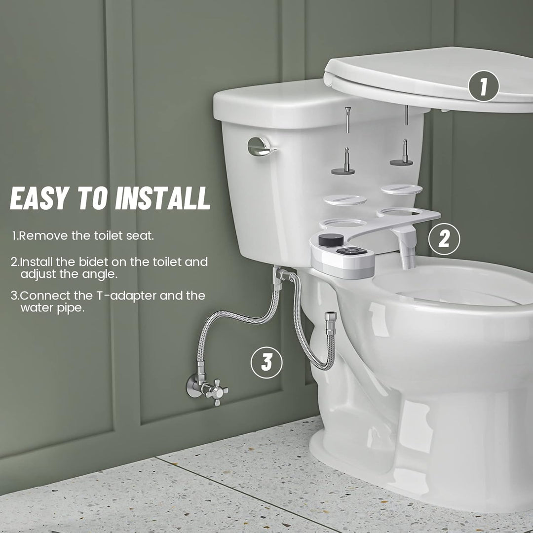 Bidet Toilette WC Bidet Japanisch Sprüher Bidet-Kit WC-Sitz mit Doppel-Sprühlippe, automatisch reini