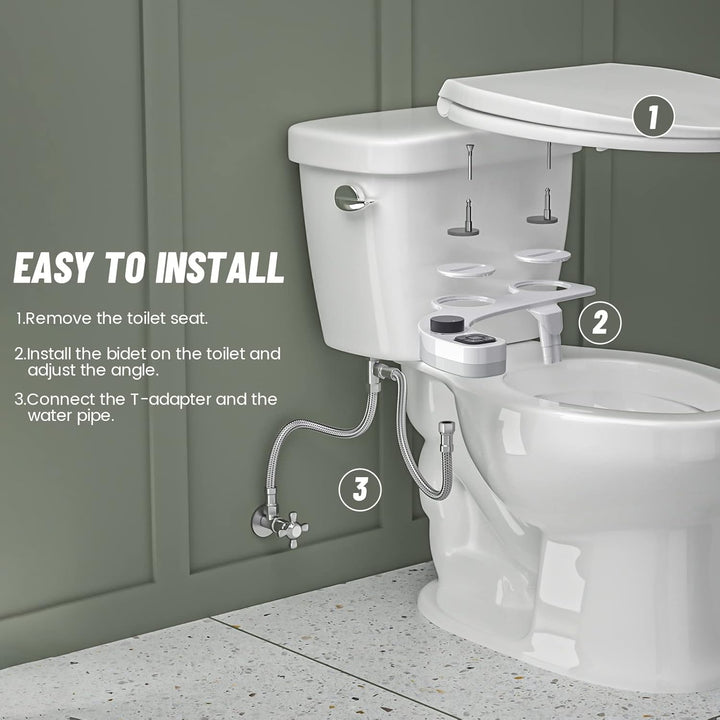 Bidet Toilette WC Bidet Japanisch Sprüher Bidet-Kit WC-Sitz mit Doppel-Sprühlippe, automatisch reini