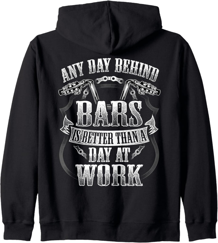 Edgy Back Print Biker Funny Quote Motorcycle Rider Graphic Kapuzenjacke