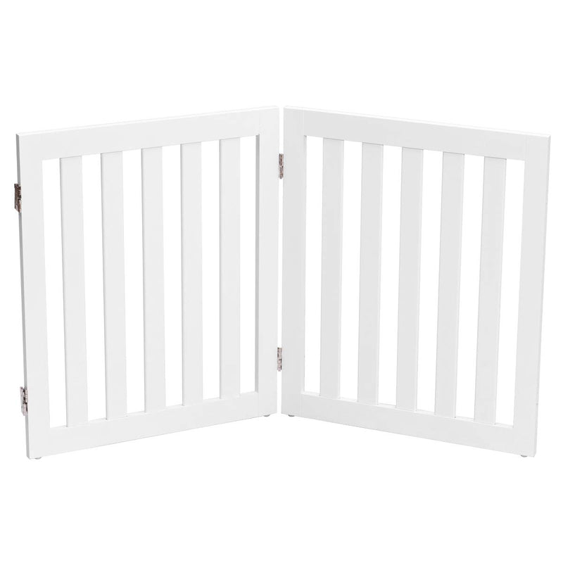 GYMAX 60 cm Hoch Hunde Absperrgitter, Faltbarer & Verstellbarer Schutzgitter mit 360° Hardware-Schar
