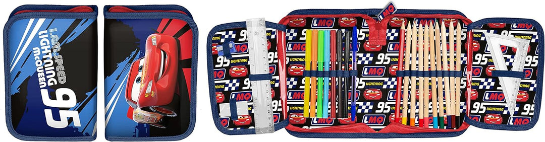 Maximustrade Disney Cars Schulranzen für Jungen Grundschule Tornister Auto 4 TLG. | sehr leicht gerä