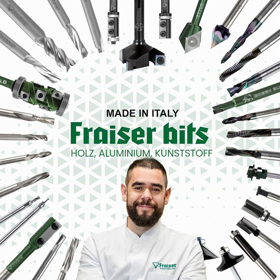Fraiser Kopierfräser / Bündigfräser mit Kugellager unten – 6 mm Schaft, 6,4 mm Durchmesser, Präzisio