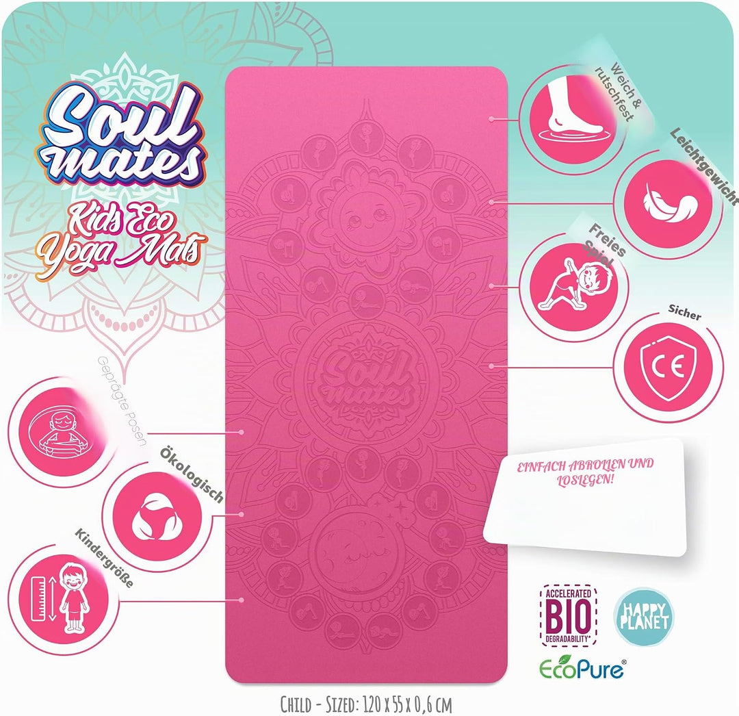 Kids Yoga Mats Rosa, Rosa