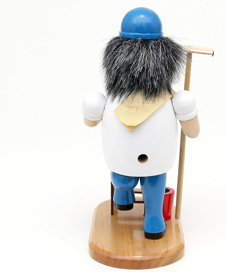 Dekohelden24 Rauchfigur, Räucherfigur, Räuchermännchen, Räuchermann als Fensterputzer mit Fensterwis