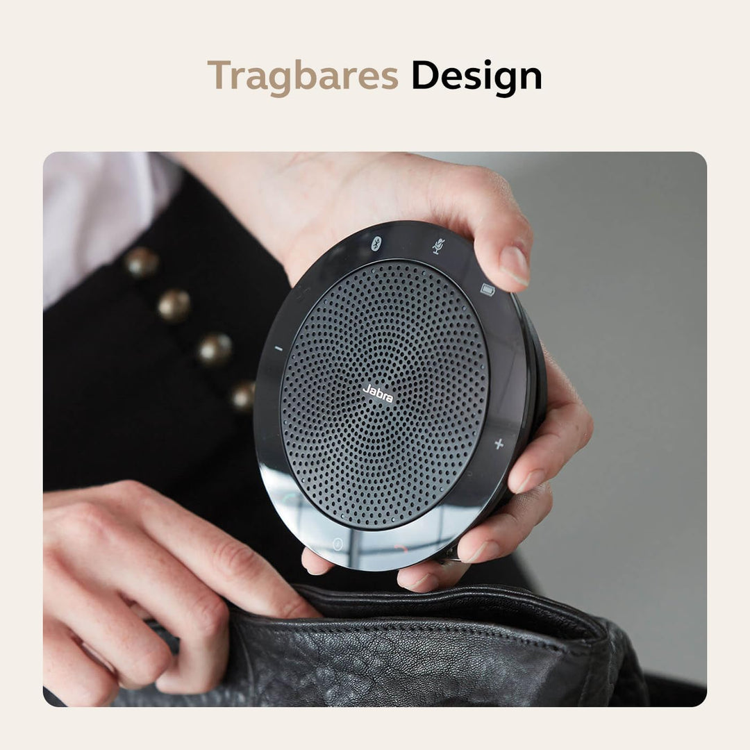 Jabra Speak 510+ Speaker Phone - Microsoft Certified Portable Conference Speaker with Bluetooth Adap