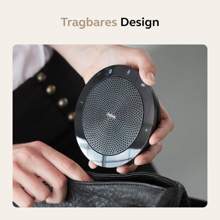 Jabra Speak 510+ Speaker Phone - Microsoft Certified Portable Conference Speaker with Bluetooth Adap