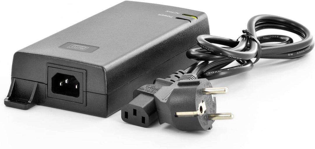 DIGITUS PoE+ Injektor - IEEE802.3at - Gigabit Ethernet - 60 Watt - max. 48 Volt - PoE Modus A & Modu