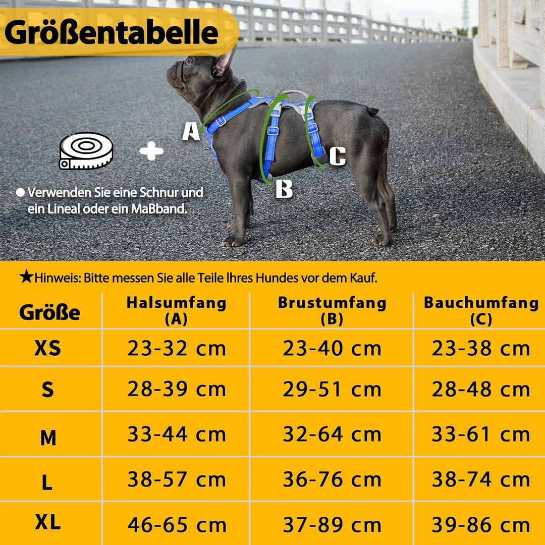 Huntboo Sicherheitsgeschirr Hund Ausbruchsicher, Panikgeschirr für Hunde, Reflektierendes Geschirr m