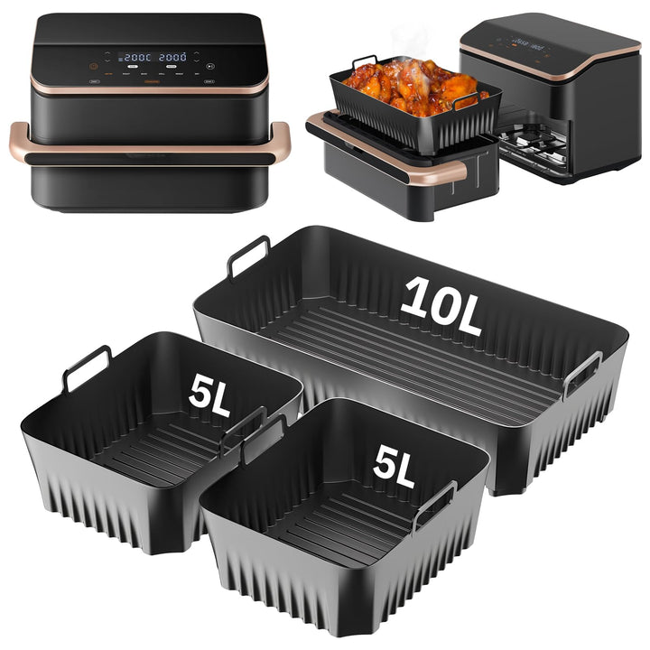 3 Stück Silikonform HeissLuftfritteuse Zubehör für Cosori Twinfry 10L,Silikonform Airfryer für Cosor