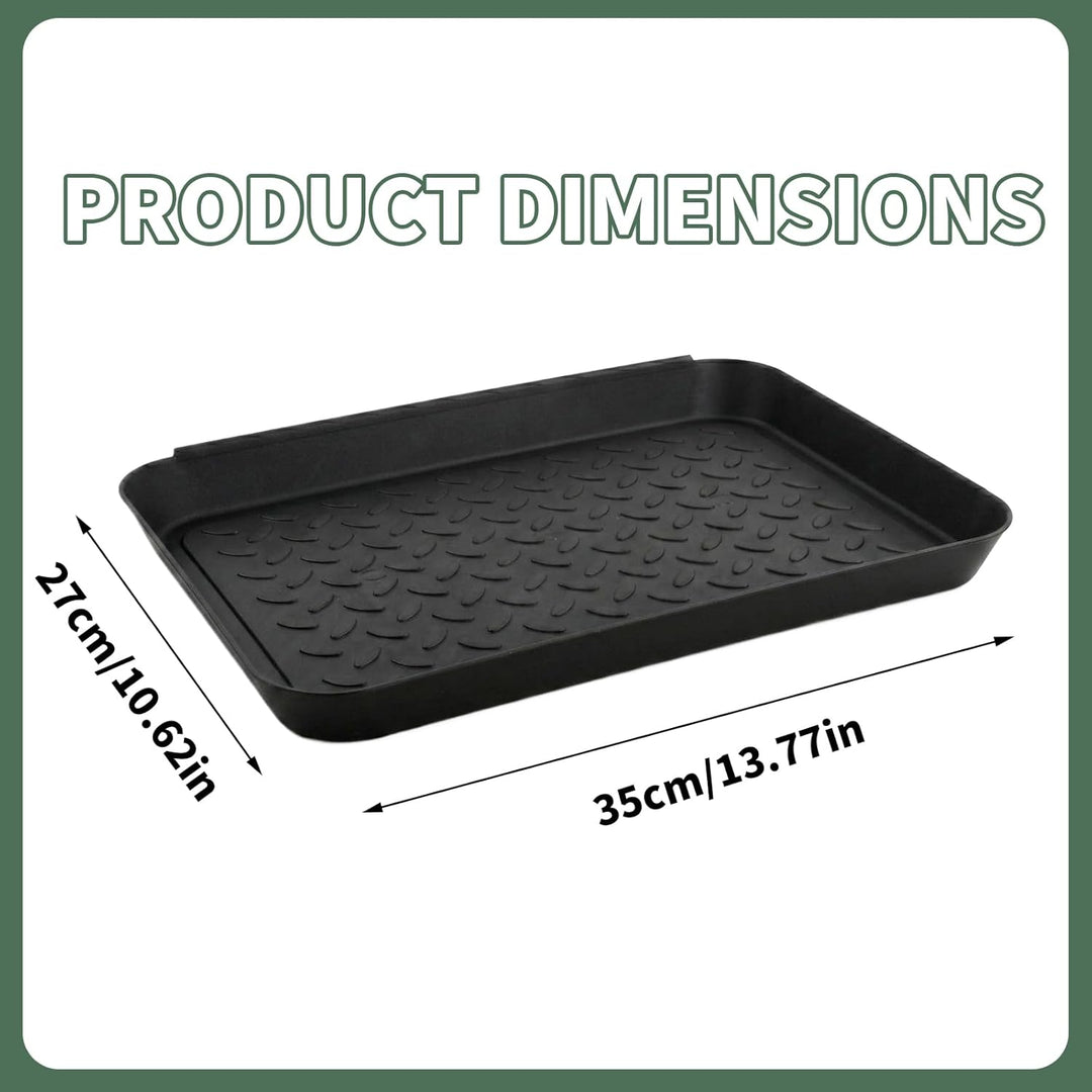 3er Set Schuhabtropfschale 35x27x2,8cm, Schuhmatte Abtropfmatte mit Hohem Rand & Punktmuster, Robust