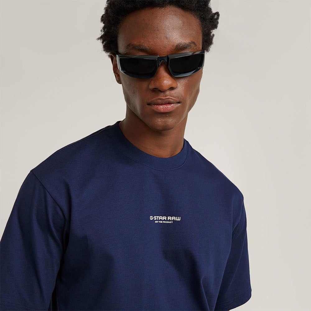 G-Star Herren Overdyed Center Chest Boxy T-Shirt L Blau (Imperial Blue D24780-c336-1305), L Blau (Im