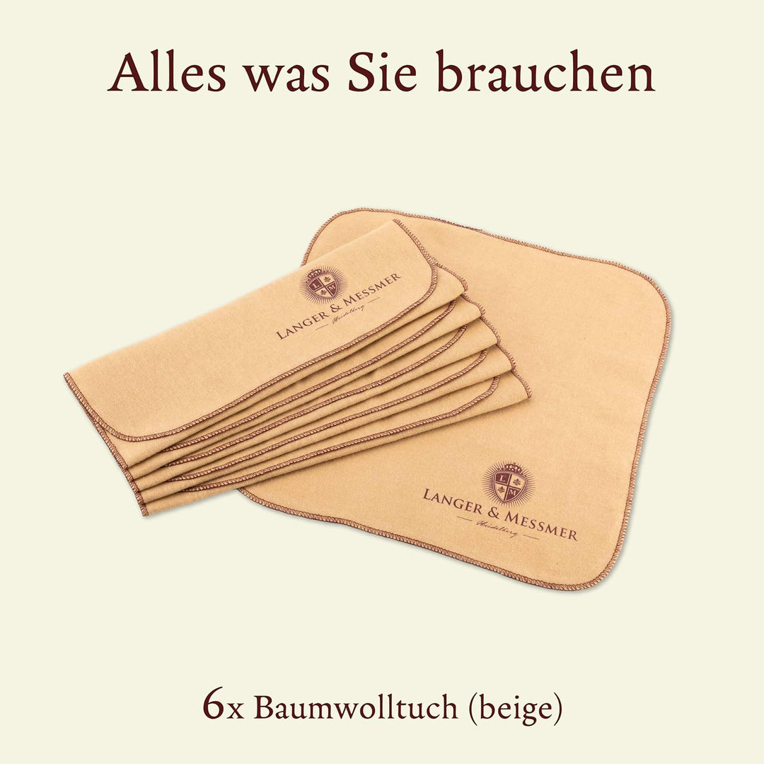 Langer & Messmer Poliertücher für Glattleder aus 100% Baumwolle im praktischen Set - Das Schuhputztu