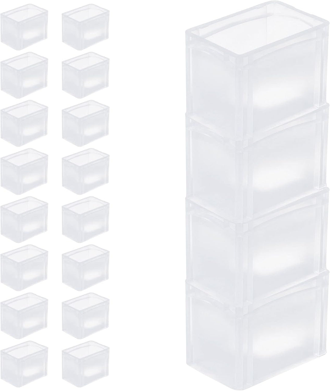 PROREGAL SuperSparSet 20x Transparenter Eurobehälter BasicLine mit geschlossenem Griff | HxBxT 22x20