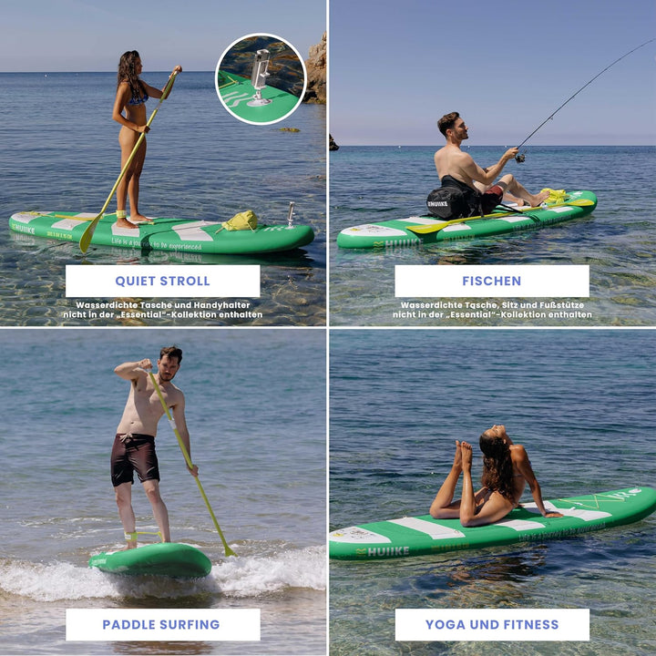 HUIIKE Stand Up Paddling Board mit Zubehör, Paddel, Finnen, Pumpe. Paddle Sup Board Aufblasbar Hohe