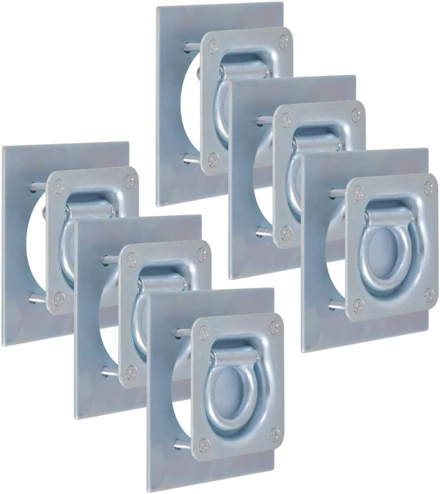 vidaXL 6X Zurrösen für Anhänger Gegenplatte Schraube Federscheibe Bolzen Zurrmulden Zurrhaken Ladung