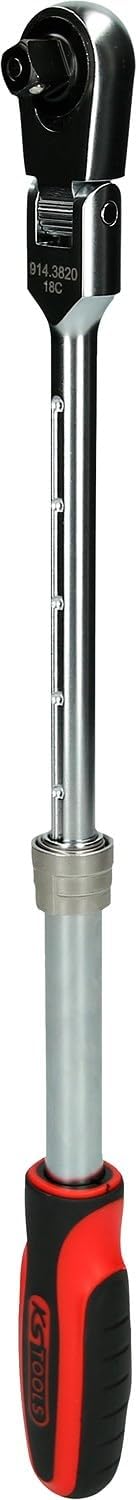 KS Tools 914.3820 3/8" SlimPOWER Teleskop-Gelenk-Umschaltknarre, 72 Zahn