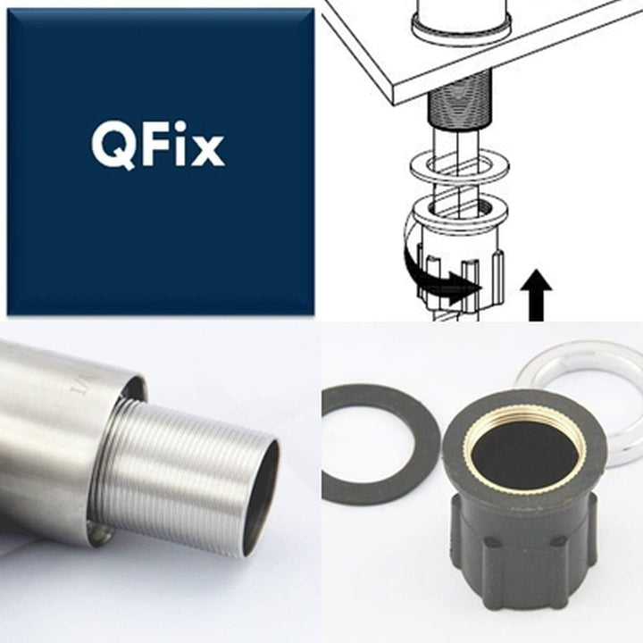 VBChome Einbauspüle mit Armatur 58x48 Leinenstruktur ab 45er Unterschrank Edelstahl Küchenspüle Spül