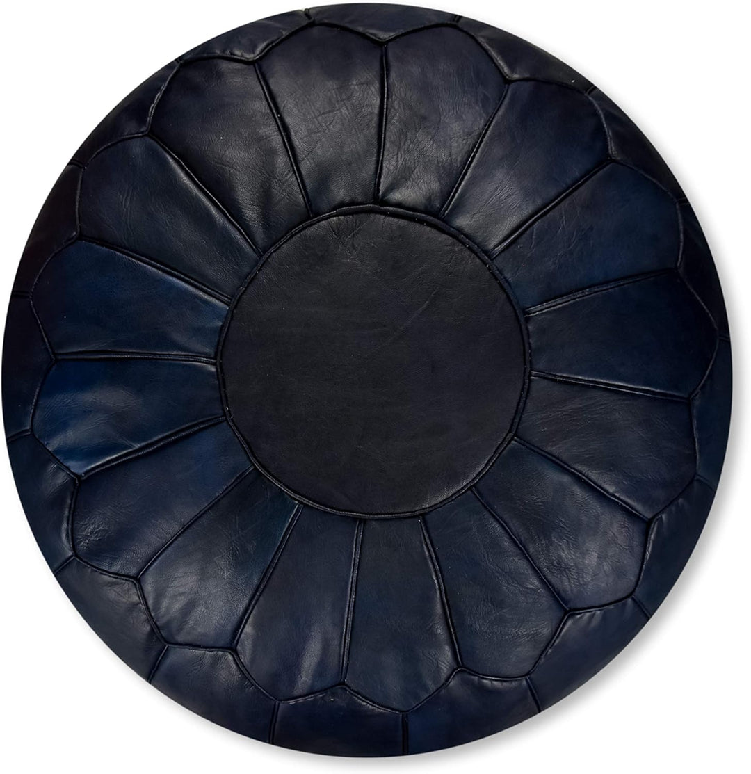 Poufs&Pillows Premium XL Echtleder Pouf - Handgefertigt - gefüllt geliefert - Ottoman Sitzsack Fussh