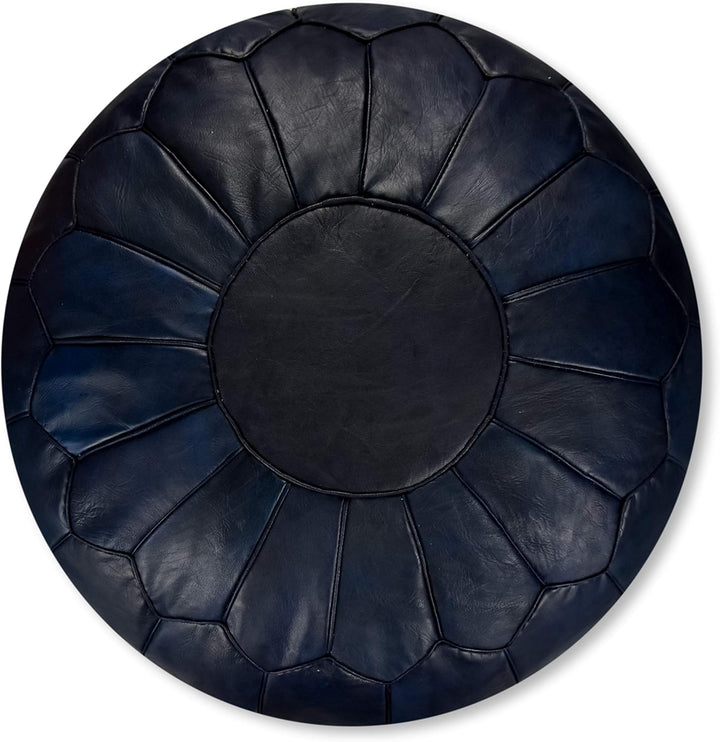 Poufs&Pillows Premium XL Echtleder Pouf - Handgefertigt - gefüllt geliefert - Ottoman Sitzsack Fussh