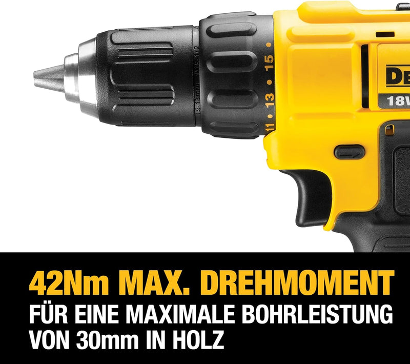 DeWalt XR Akku-Bohrschrauber DCD771C2 – Akkubohrer mit 2-Gang-Vollmetallgetriebe & LED-Arbeitslicht