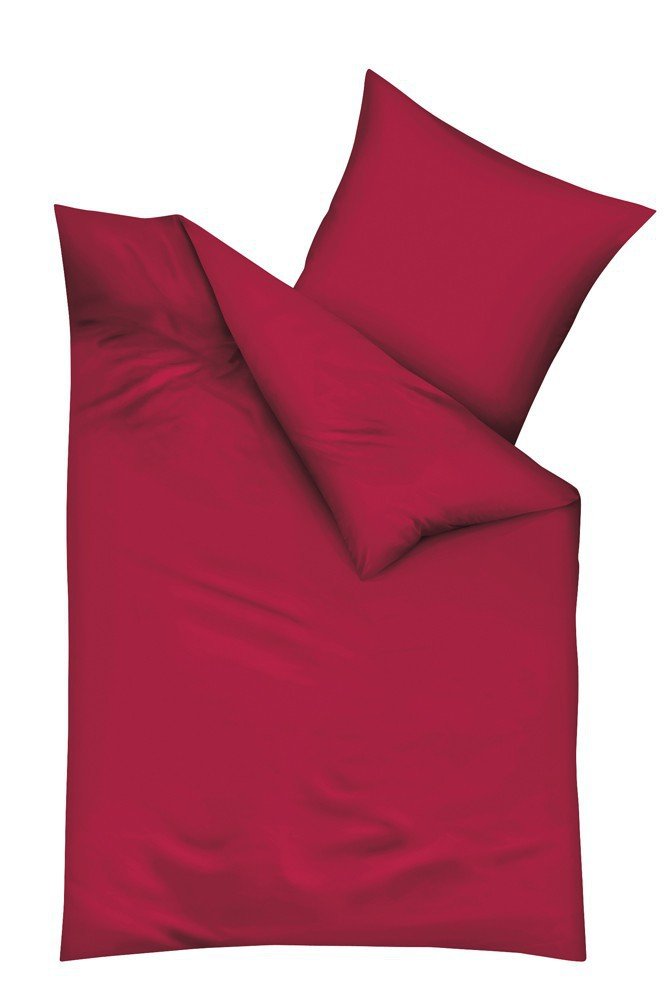 KAEPPEL Feinbiber-Bettwäsche unifarben, 3-tlg. karmin, 200X200 CM Rot, Rot